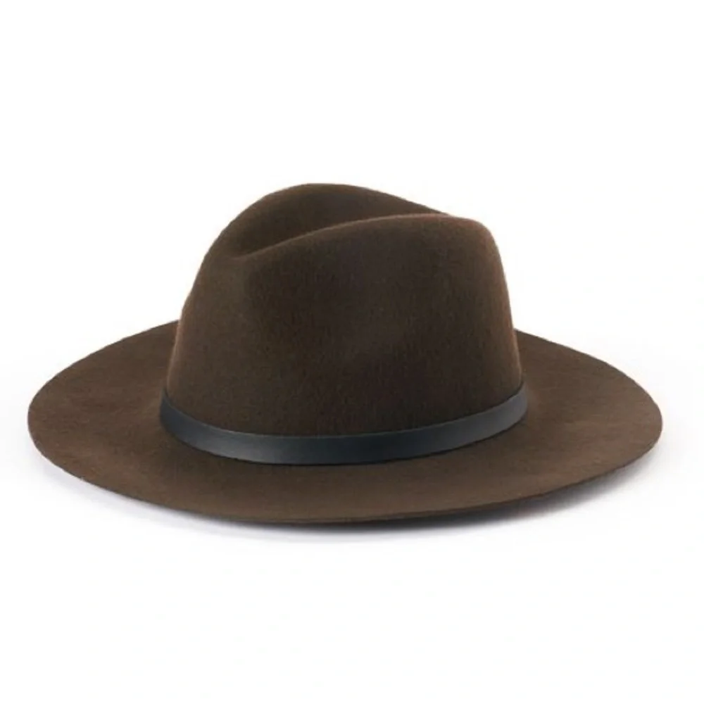 Nordstrom Wide-Brim Fedora Hat in Dark Brown